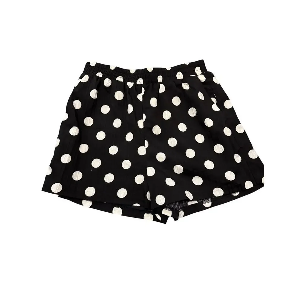 English Factory Black & White Polka Dot Shorts Size Small Classic Preppy